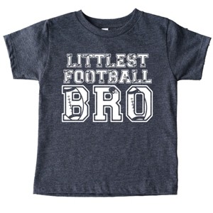 The Juniper Shop Littlest Football Bro Toddler Short Sleeve Tee - 4T - Charcoal - 1 of 4