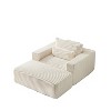 NicBex Couches for Living Room 75"W Corduroy Sponge Sofa Lounge Chair Fluffy Modern Sleeper Chair with Removable Footrest for Bedroom - 3 of 4