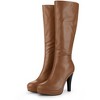 Allegra K Women's Chunky Heel Round Toe Platform Knee High Boots - 2 of 4