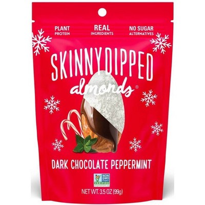 Skinny Dipped Holiday Dark Chocolate Peppermint Almonds - 3.5oz