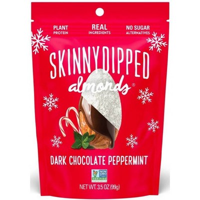 Skinny Dipped Holiday Dark Chocolate Peppermint Almonds - 3.5oz