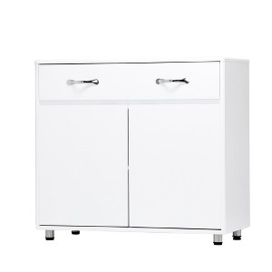 Sevobal Utility Storage Cabinets, Closed lockers with Drawers, Freestanding Storage for Living Room Kitchen, White, 35.43"*15.74"*32.08" - 1 of 4