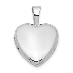 Black Bow Jewelry Sterling Silver 12mm Polished Heart Locket - 1 of 4