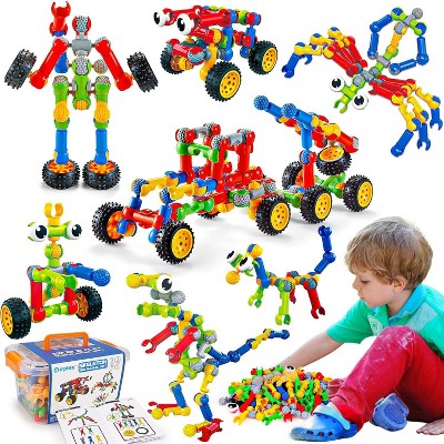 125-Piece STEM Building Blocks Set, Educational Construction Toys for Kids Ages 3-8, Creative Learning Gift
