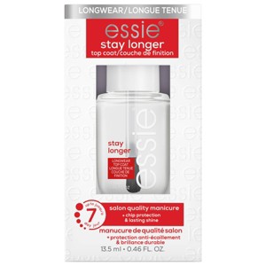 essie nail care, salon-quality longwear top coat, 8-free vegan, Stay Longer, 0.46 fl oz - 1 of 4