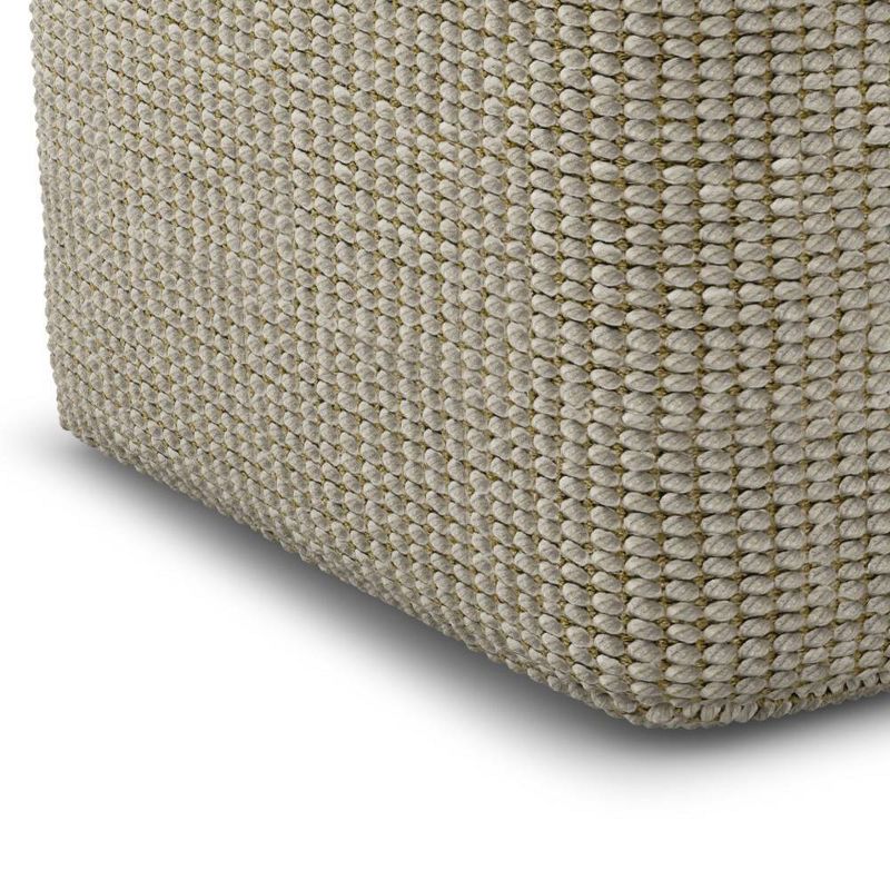 Isadora Square Woven PET Polyester Pouf Cream/Natural - WyndenHall, 4 of 8