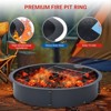 30 Inch Outdoor Fire Pit Ring, 2.5mm Heavy Duty Steel Round Fire Pit Insert, 36 In-Outer Wood Burning Fire Pit Kit, 10 Inch Height Campfire Ring - 2 of 4