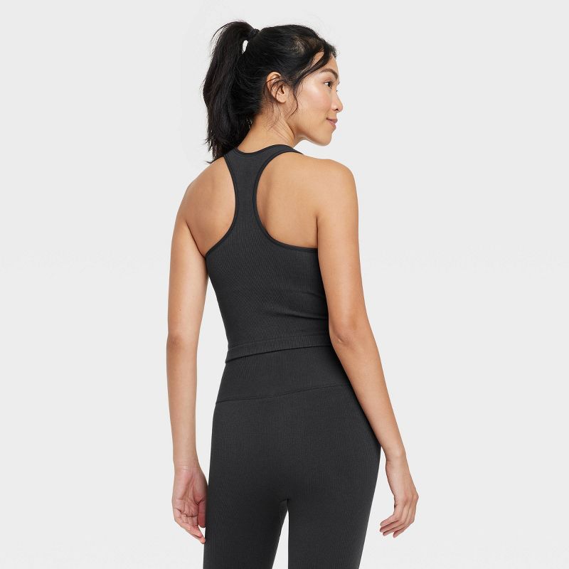 Women's Seamless Racerback Rib Tank Top - All In Motion™, 3 of 9