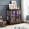 FURNIinspire Utility Storage Cabinets Display Cabinet, Antique Storage Cabinet, Bookcase With Adjustable Shelves, Cherry Brown, 15.75"*30.32"*32.09" - 4 of 4