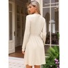 INSPIRE CHIC Women's Long Sleeve Casual Crew Neck Ribbed Knit Textured Sweater Dress - 3 of 4