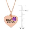 EVERLY JEWELRY | Sterling Silver 3/8ct TGW Amethyst Love Forever Heart Pendant with Chain, 18 inc - 2 of 4