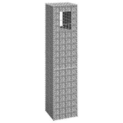 vidaXL Gabion Basket Post 15.7 in.x15.7 in.x70.9 in. Iron