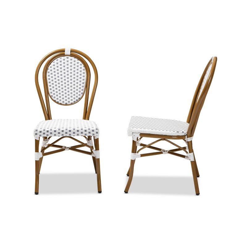 2pc Gauthier Indoor and Outdoor Stackable Bistro Dining Chairs - Baxton Studio, 4 of 9