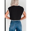 Clearlove Womens Summer Cropped Sweater Vest Trendy Cap Sleeve Crop Tops Crew Neck Loose Knit Tank Top - 4 of 4