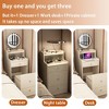 CAVINAS 3 in 1 Compact Vanity with Padded Stool Vanity Drawer Organizer with 2 Drawers Make up Vanity for Small Space Bedroom - 3 of 4