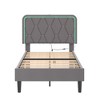 VECELO Upholstered Smart LED Bed Frame with Adjustable Headboard - 2 of 4