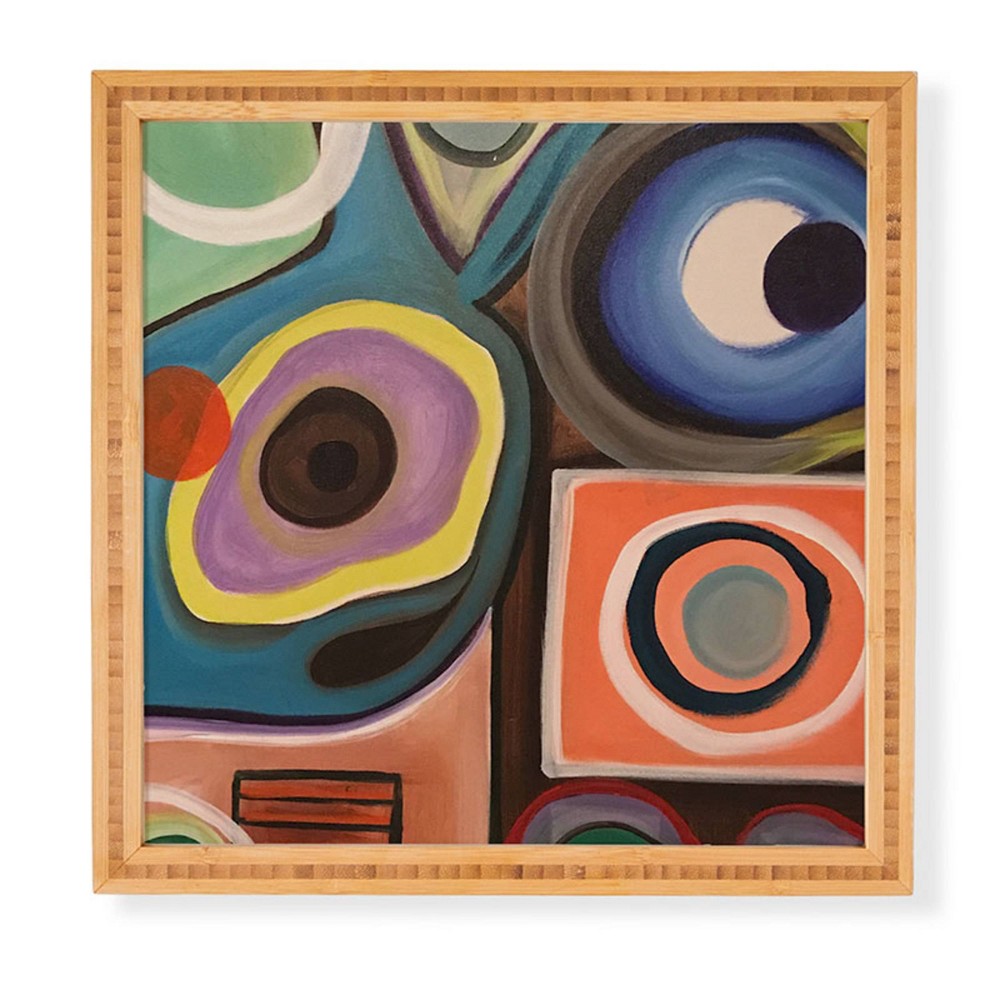 Photos - Other Decoration Deny Designs 12"x12" Tina Salazar Abstract Painting Framed Wall Art Bamboo