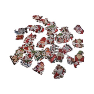 Unique Bargains Christmas Stickers for Ceramic Glass Metal Paper Plastic Waterproof Reusable Christmas Gnomes 50 Sheets Vinyl Colorful 1Set