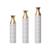 Aukfa Set of 3 White Metal Floor Vases - Large Glazed Decorative Vases for Home Decor, 24", 28.7", 33.5" High - 3 of 4
