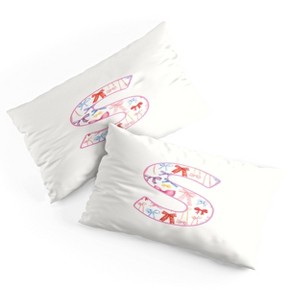 Deny Designs King April Lane Art Fancy Bow Monogram S Microfiber Printed Pillow Sham - 1 of 3