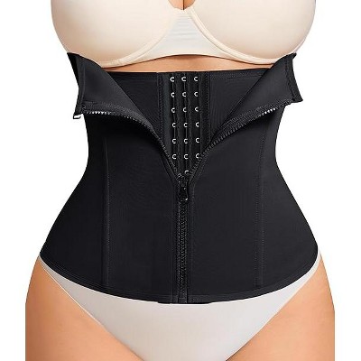 Nebility™ Waist Trainer for Women Zipper Tummy Control Shapewear Waist Cincher Corset Faja Body Shaper Sport Girdle
