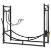 Outsunny 2-Tier Firewood Rack, Indoor Outdoor Wood Holder with Tools for Fireplace or Fire Pit, Includes Poker, Tongs, Broom, Shovel, 33", Black - 4 of 4