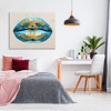 Stupell Industries Designer Fashion Logo Lustrous Blue Lipstick Lips Canvas Wall Art - 2 of 4