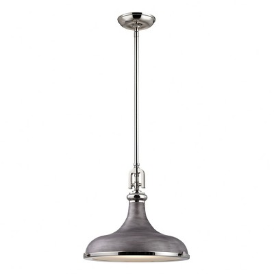 Elk Home Rutherford 1 - Light Pendant in  Polished Nickel/Weathered Zinc
