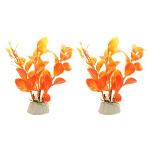 Unique Bargains Aquarium Plastic Plants for Fish Tank Landscape Decoration 3.94" 2 Pcs - 1 of 4