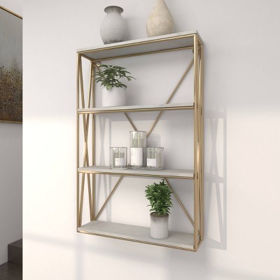 24x16 Wooden 4 Shelves Wall Gold Olivia May Target   GUEST 90e35514 62ba 4f35 8edd 01f72616328e