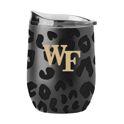 NCAA Wake Forest Demon Deacons 16oz Black Leopard Stainless Steel Wine Tumbler