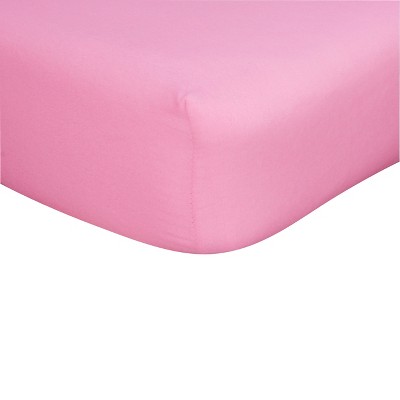 Pink Flannel Fitted Crib Sheet