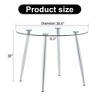 Vynxaria 38.6" Round Dining Table with Glass Top, Silver Metal Legs, Exquisite Texture for Home - 4 of 4