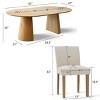 7-Piece Modern Dining Table Set for 6, Oak Extendable Dining Table with 6 Upholstered Armless Chairs for Dining Room or Kitchen-Maison Boucle - 4 of 4