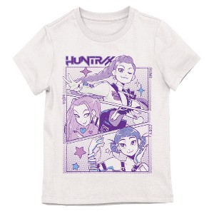 KPop Demon Hunters Huntr/x Character Line Art Youth Girl White Short Sleeve Tee - 1 of 2