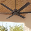 Casa Vieja 60" X-Force Farmhouse Rustic Indoor Outdoor Ceiling Fan 6 Blade Remote Control Emperial Bronze Finish Brown Blades Bedroom Patio Damp Rated - 2 of 4
