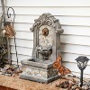 Sunnydaze Enchanting Estate Polyresin Flat Back Floor Outdoor Wall Fountain for the Patio, Deck, or Yard - 27" - Gray - 4 of 4
