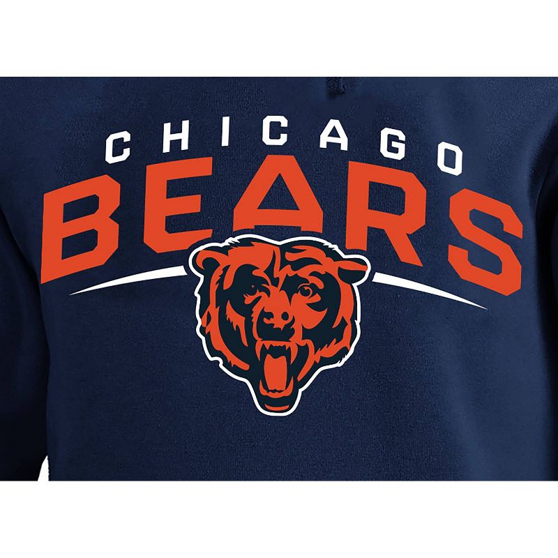 NFL Chicago Bears Men's Big & Tall Long Sleeve Core Fleece Hooded Sweatshirt, 3 of 4