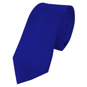 Men's Solid Color Microfiber Poly Woven Slim 2.25 Inch Wide And 57 Inch Long Necktie - 1 of 4