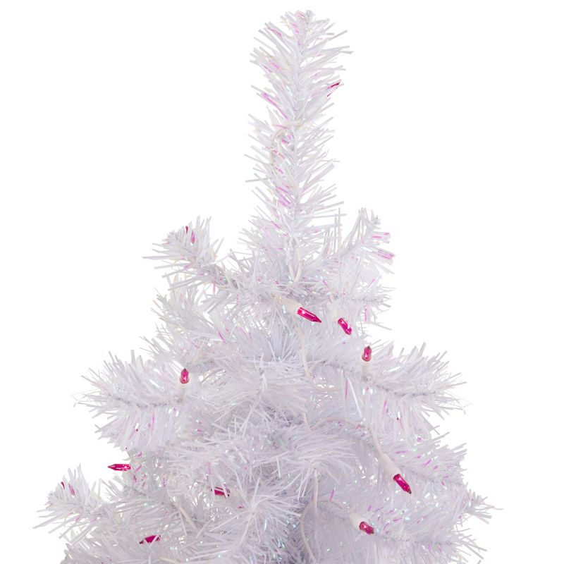 Northlight 2' Pre-lit Rockport White Pine Artificial Christmas Tree, Pink Lights, 3 of 7