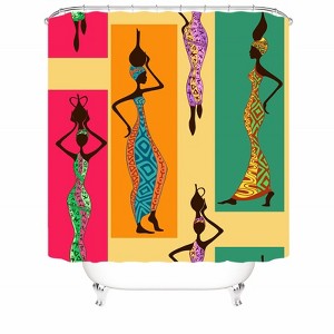 African Women Shower Curtains for Bathroom Waterproof Fabric Bath Curtain Durable Soft Stylish Bathroom Decor 72x72 Inch - 1 of 1