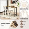 Tangkula 4PCS 30" Bar Height Stool Swivel Bar Stool Rubber Wood w/ Inclined Backrest - 3 of 4