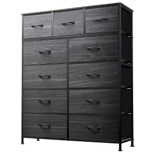 11-Drawer Tall Fabric Dresser Storage Tower with Steel Frame and Wood Top, Chest of Drawers Organizer Unit for Bedroom, Closet, Hallway - 1 of 4