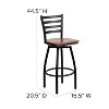 Flash Furniture Black Ladder Back Swivel Metal Barstool - 4 of 4