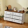 HDZNVF White Dresser for Bedroom, 6 Drawer Dresser with Wide Drawer and Metal Handles - 2 of 4