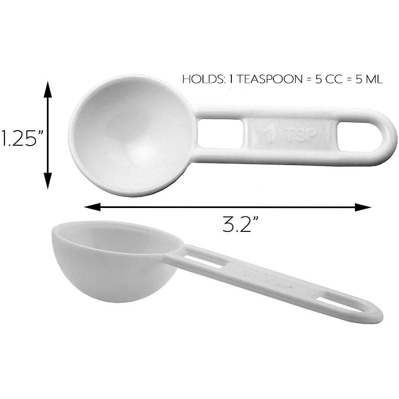 Cornucopia Brands Bulk Pack of Teaspoon Measuring Spoons, 24pk; 5 ml / 5 cc Scoops Which Fit Inside a Spice Bottle, 2 of 7
