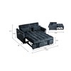 Velvet 3-in-1 Convertible Sleeper Sofa with Pull-Out Bed - 4 of 4