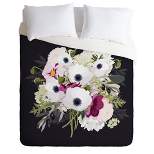 Iveta Abolina Antoinette Floral Comforter Set Black/Pink - Deny Designs