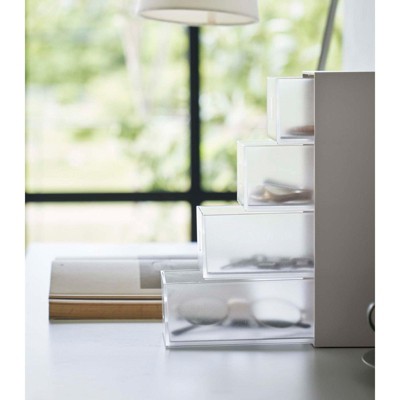 Black 4-Tier Rectangular Plastic Jewelry Storage Tower