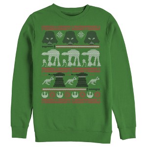 Men's Star Wars Ugly Christmas AT-AT Vader Sweatshirt - 1 of 3